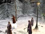 Les 4 Pevensie près du lampadaire