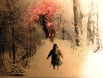 Lucy marche dans la neige