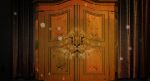 L'armoire Magique fermée avec la tête d'Aslan en surimpression