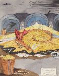 Conversation avec Smaug, illustration du Hobbit [1937] Oxford, Bodleian Library, MS. Tolkien Drawings 30 © The Tolkien Estate Ltd 1937